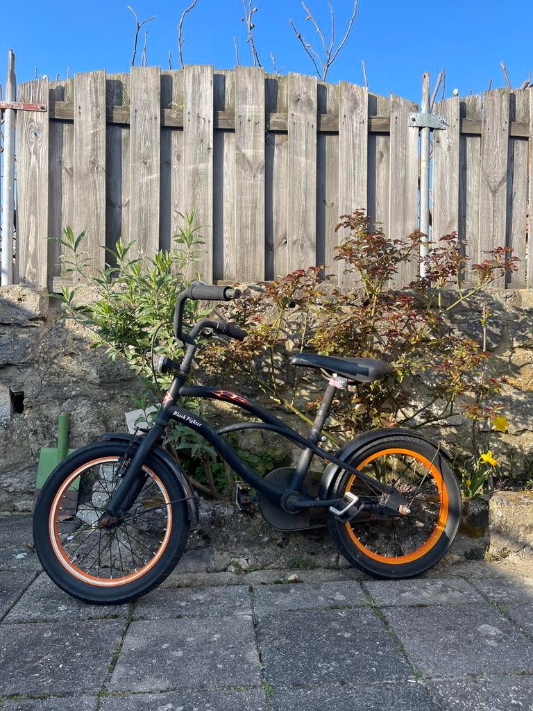 Black Fighter jongensfiets, Fietsen en Brommers, Ophalen, Gebruikt, 20 inch, Handrem