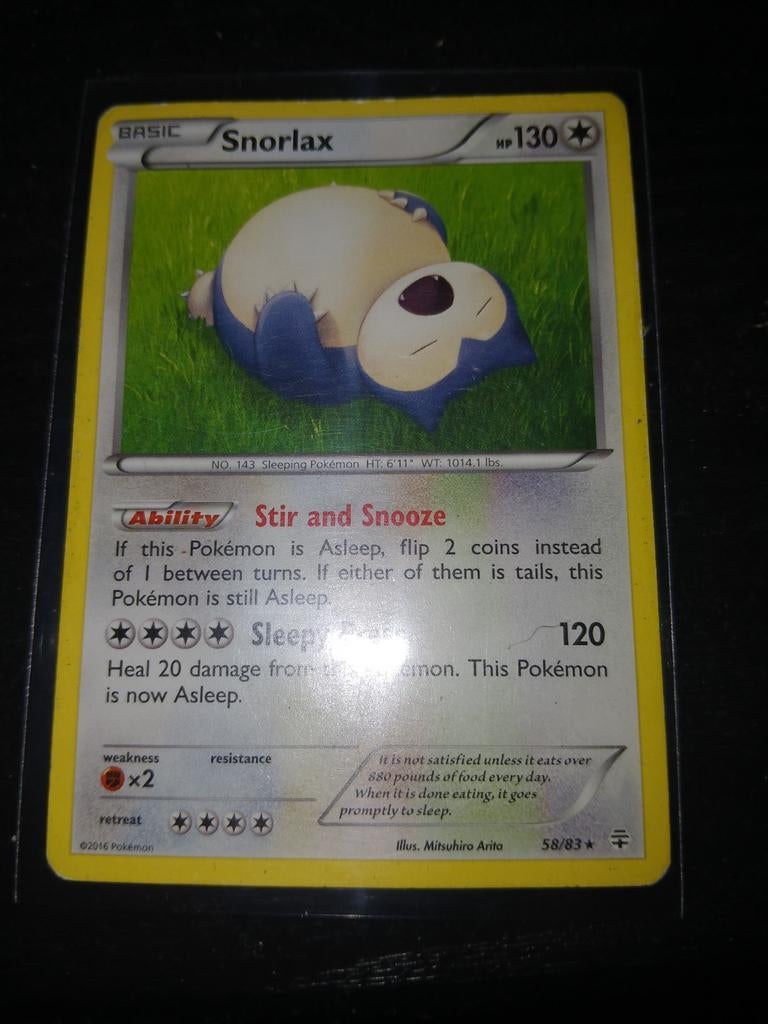 Snorlax 58/83 Pokémon kaart, Ophalen of Verzenden, Zo goed als nieuw, Losse kaart