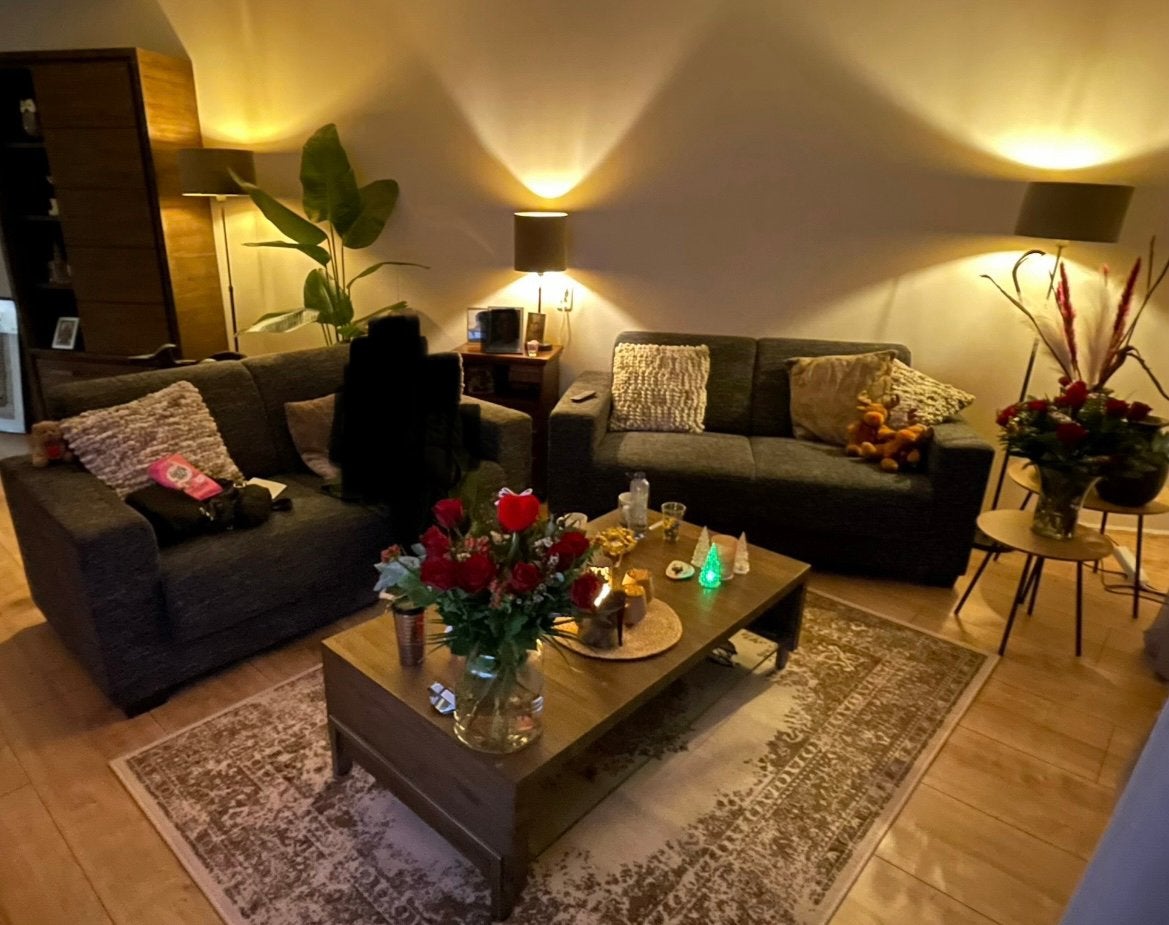 Mooie lampen hang/staand/tafel zwart met velours taupe kap, Ophalen, Textiel, E27 (groot), Zo goed als nieuw