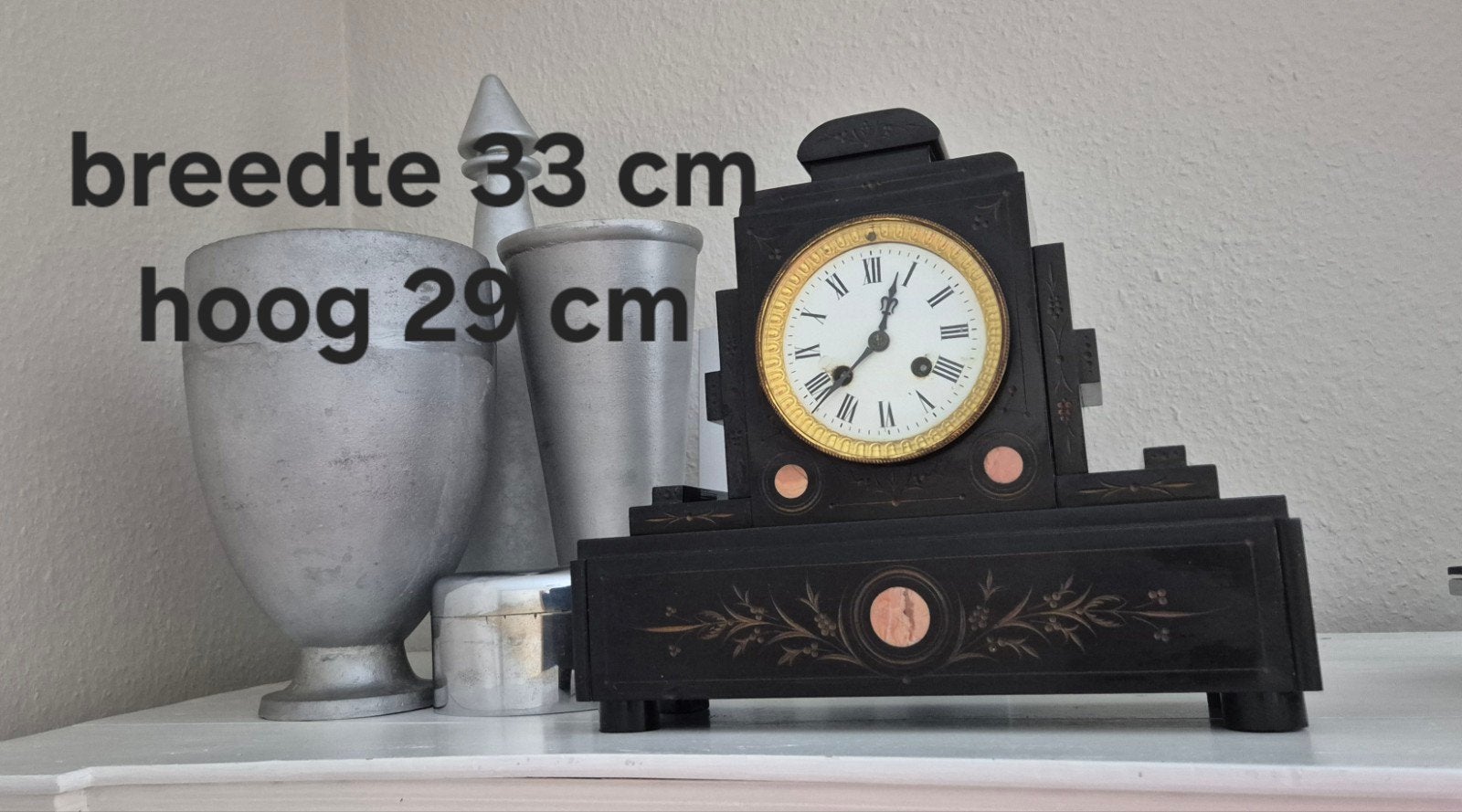 KLOK/PENDULE VAN MARMER, Antiek en Kunst, Antiek | Klokken, Ophalen