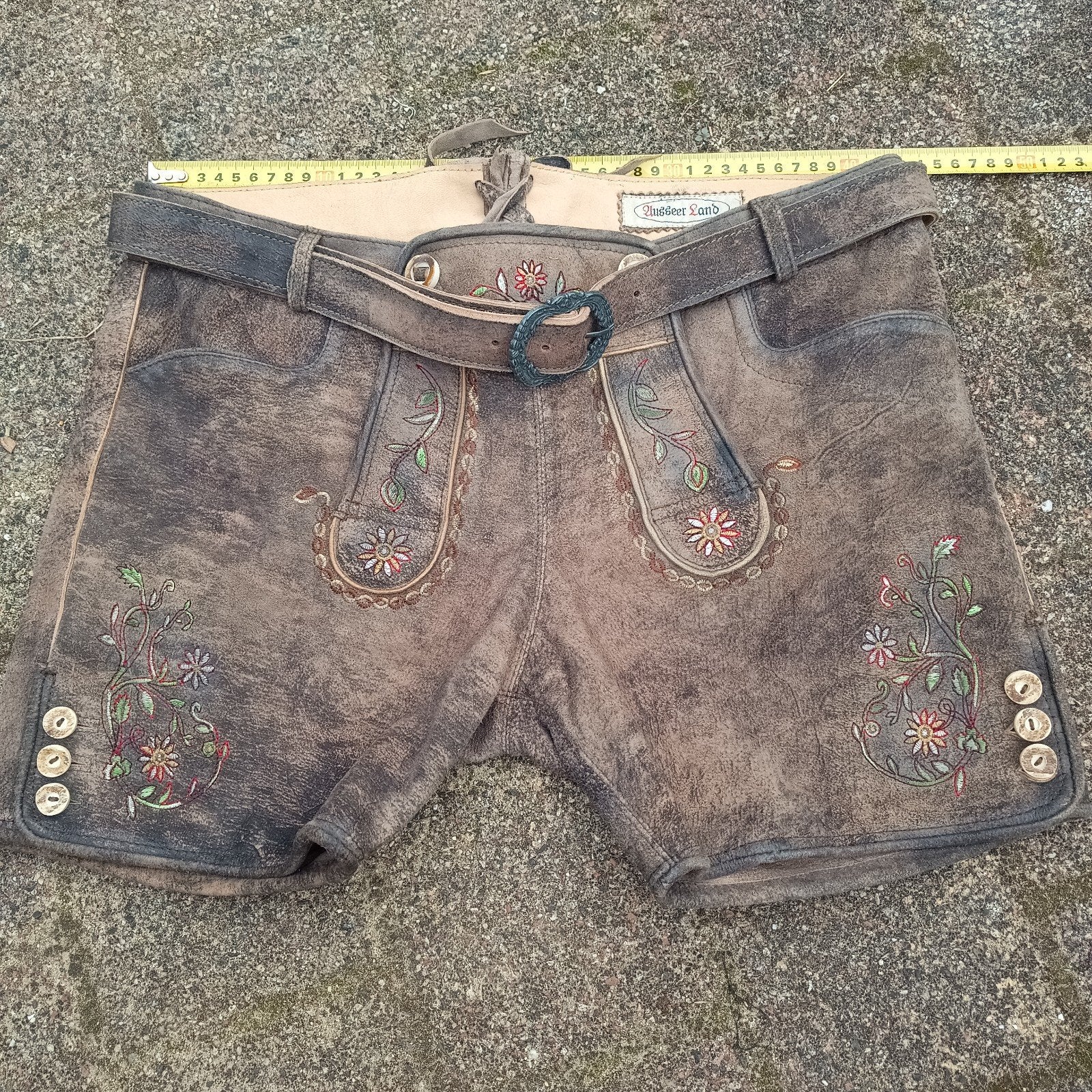 Lederhose 48 M Ausserr land antiek look Oktoberfest, Ophalen of Verzenden, Zo goed als nieuw, Maat 48/50 (M), Overige thema's