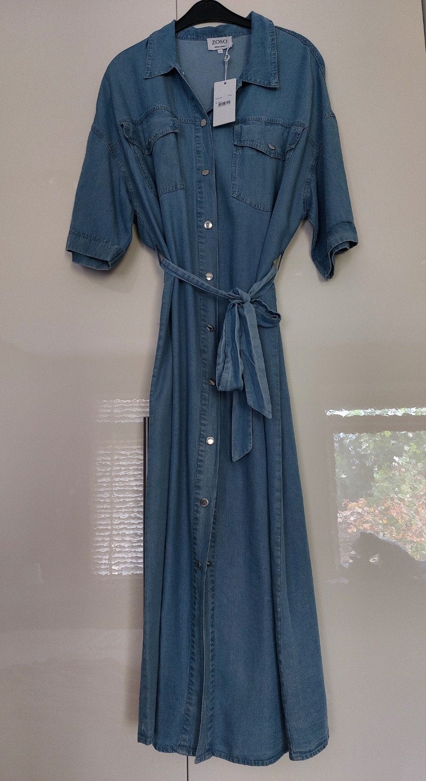 Nieuwe ZOSO denim jurk met ceintuur - Maat M, Maat 38/40 (M), ZOSO, Blauw, Nieuw