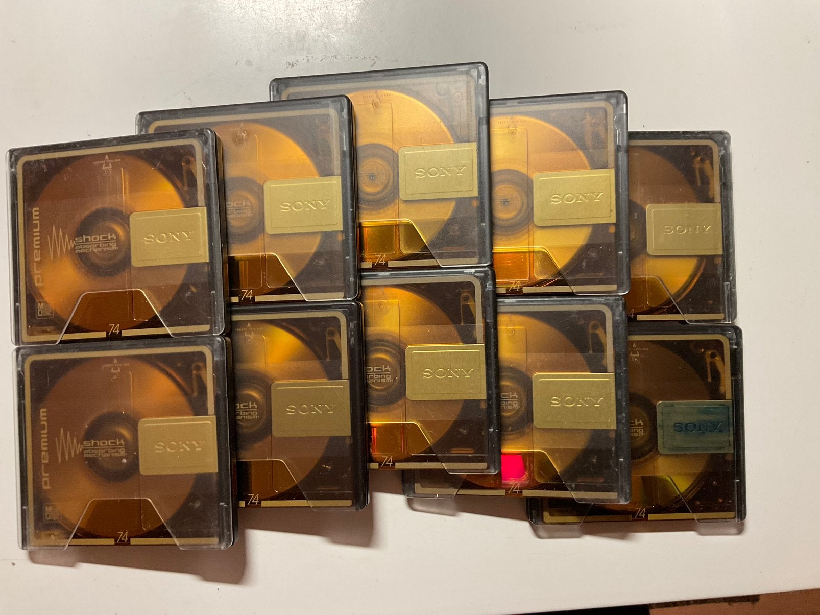 Minidisc’s. SONY PREMIUM GOLD. 10x als nieuw  74 minuten, Ophalen of Verzenden, Discman