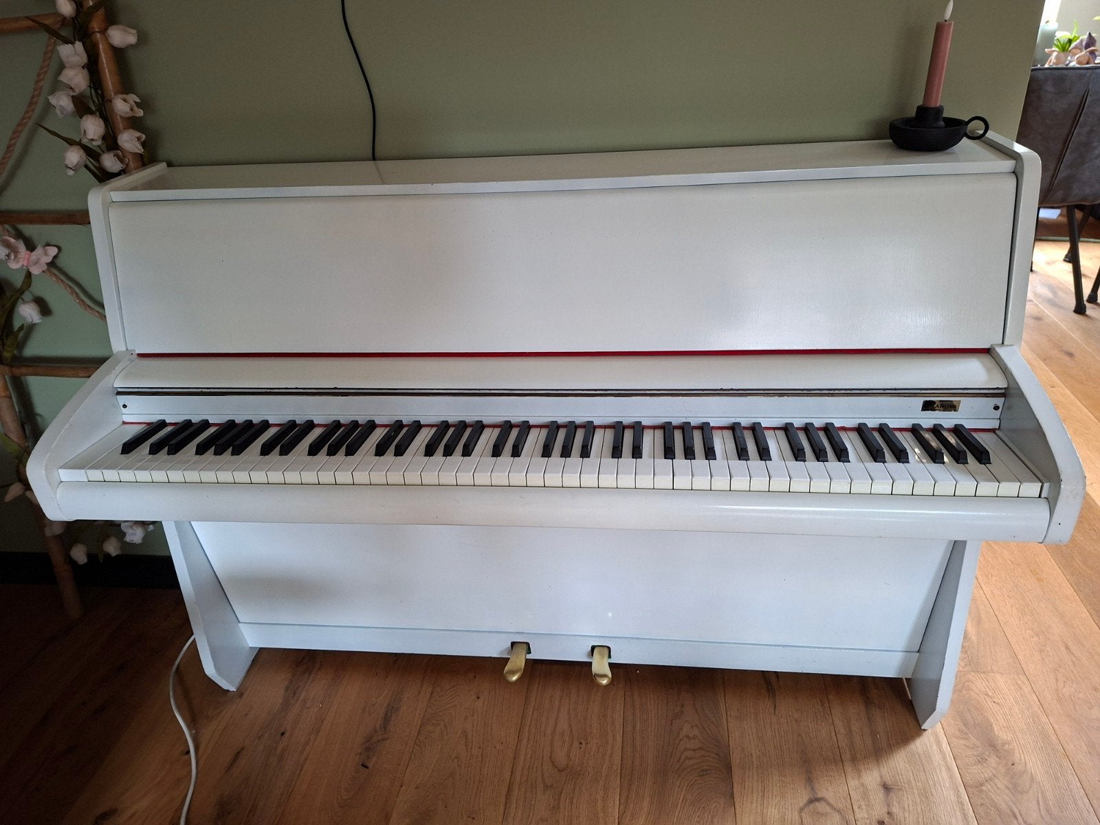 Witte akoestische piano - 88 toetsen, 135 cm breed, Ophalen, Gebruikt, -, Wit