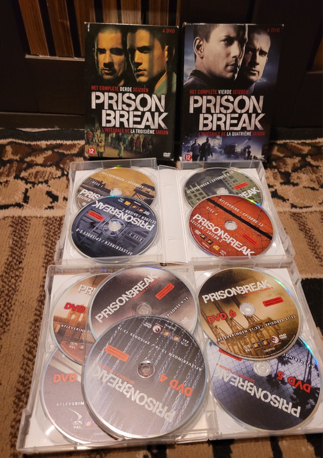 Prison Break Seizoen 3 & 4 DVD Boxsets, Engels, Nederlands, Actiethriller, Ophalen of Verzenden