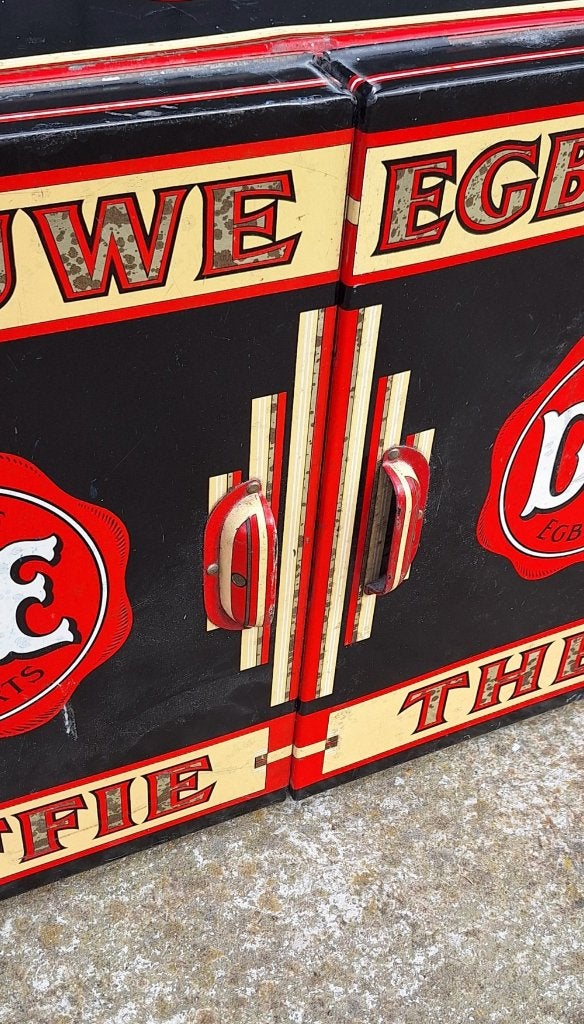 Winkelblik Douwe Egberts met twee scharnierende deurtjes., Verzamelen, Ophalen of Verzenden, Gebruikt, Koffie, Douwe Egberts
