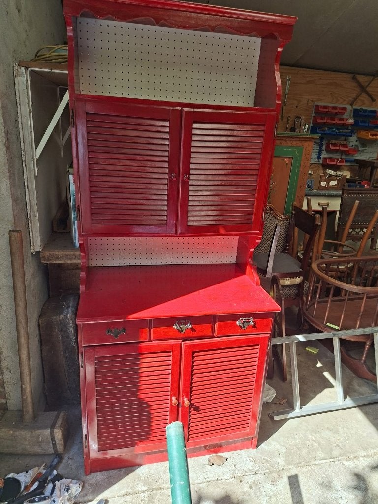 Vintage rode kast, Ophalen, Gebruikt, 25 tot 50 cm