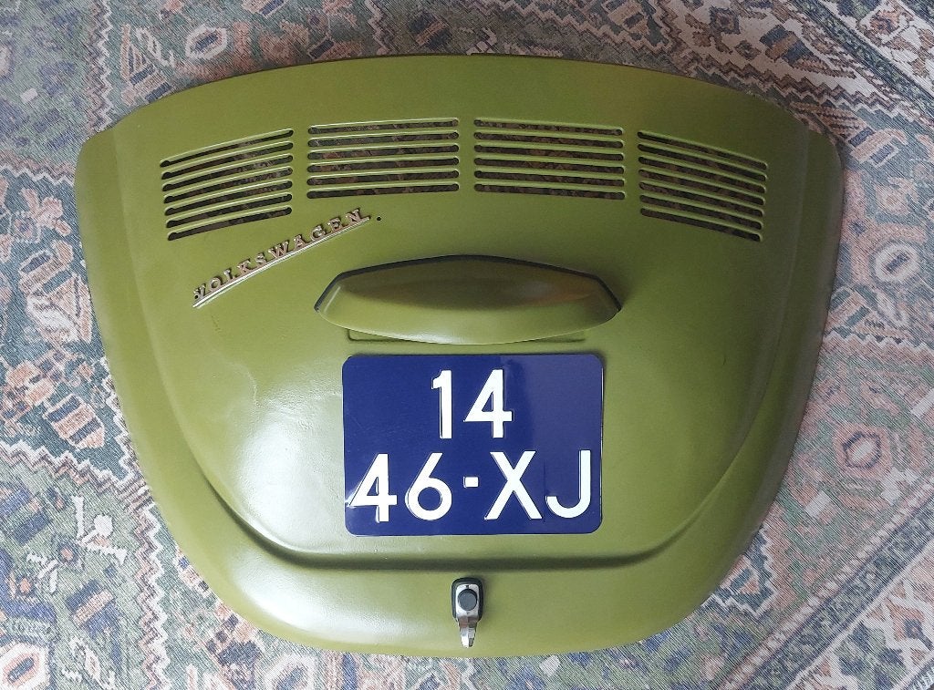 Volkswagen kever Motorkap, Ophalen, Metaal, Groen, Vintage