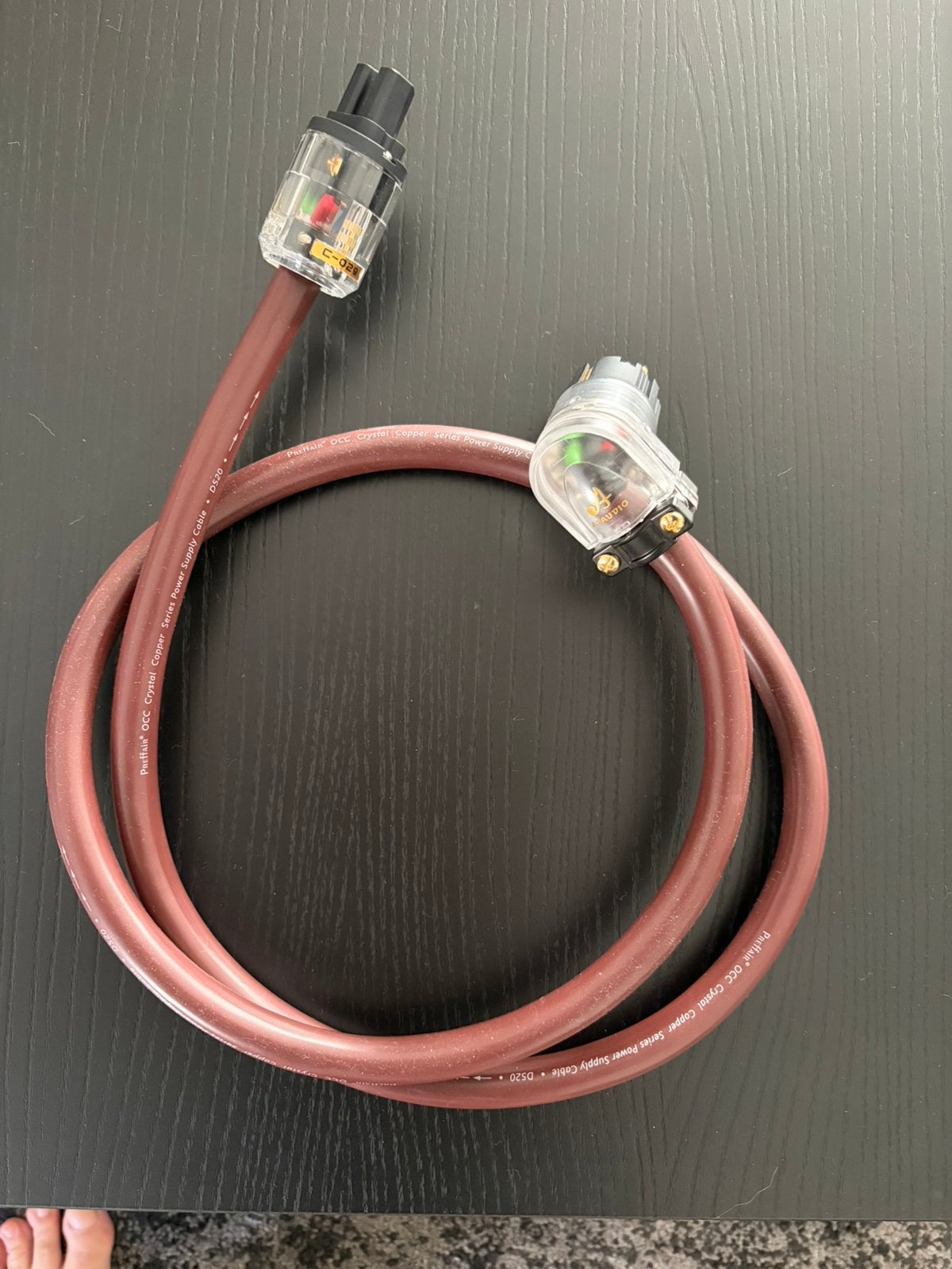 Power cable met platte stekker en OCC Copper 1.5 meter, Ophalen of Verzenden, Zo goed als nieuw, Minder dan 2 meter, Overige kabels