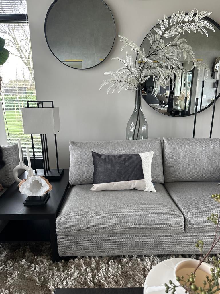 Mooi sierkussen 40x60 - Antraciet/Beige/Off White, Ophalen of Verzenden, Nieuw, Beige, Rechthoekig