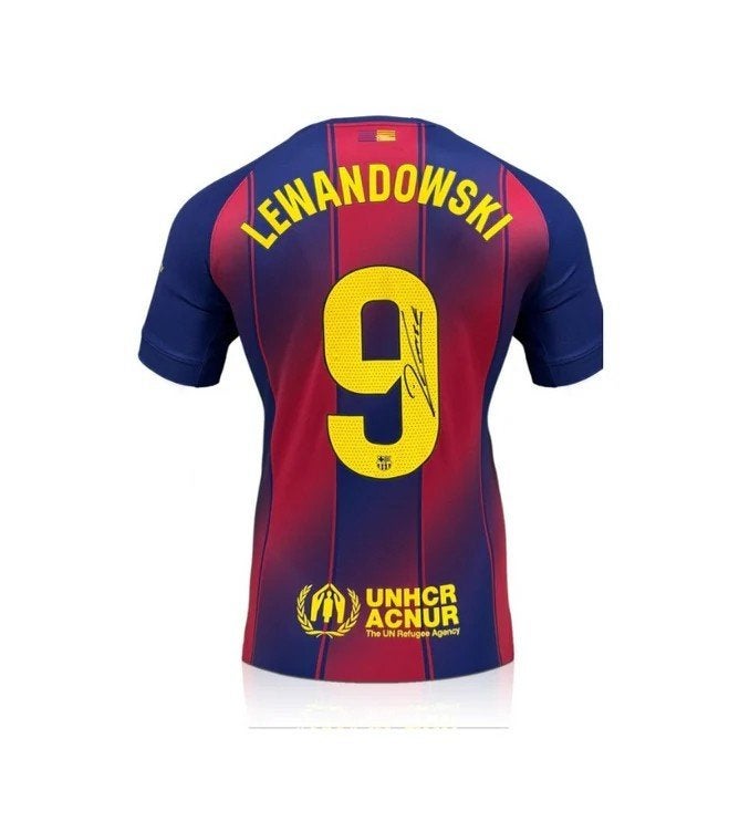 Robert Lewandowski FC Barcelona 25/26 gesigneerd thuis shirt, Buitenlandse clubs, Soccersignings.nl, Shirt, Nieuw