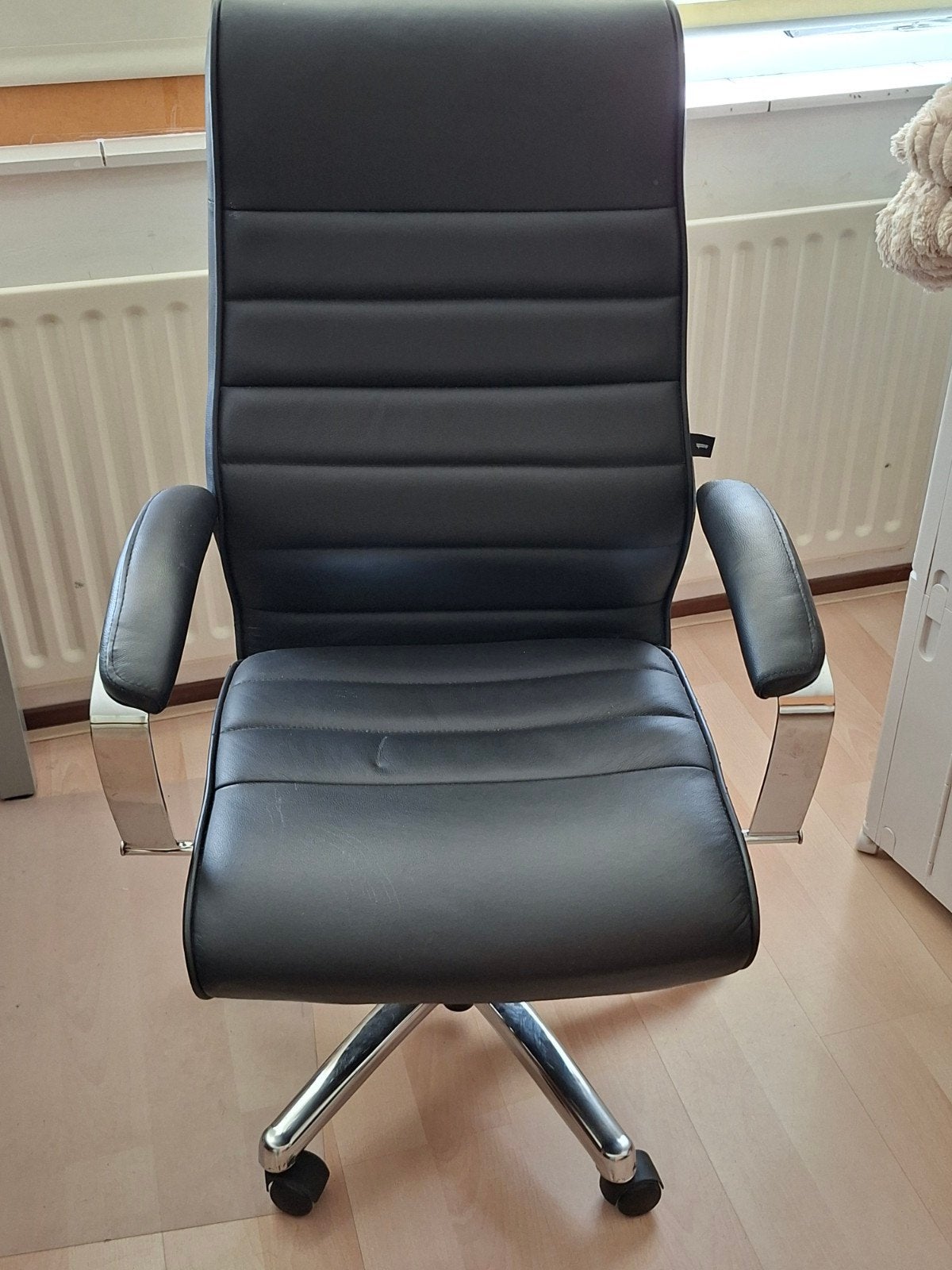Lederen bureaustoel, Ophalen, Zwart