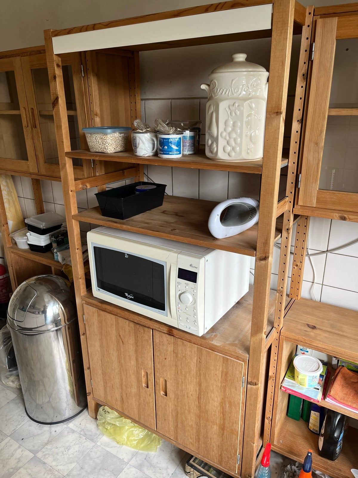 Houten Keukenrek met Opbergruimte en Planken, Ophalen, Gebruikt