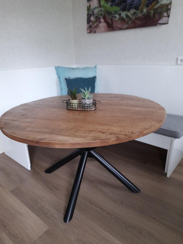 Ronde eettafel Mango 130 cm, Ophalen, Rond, Zo goed als nieuw, Metaal