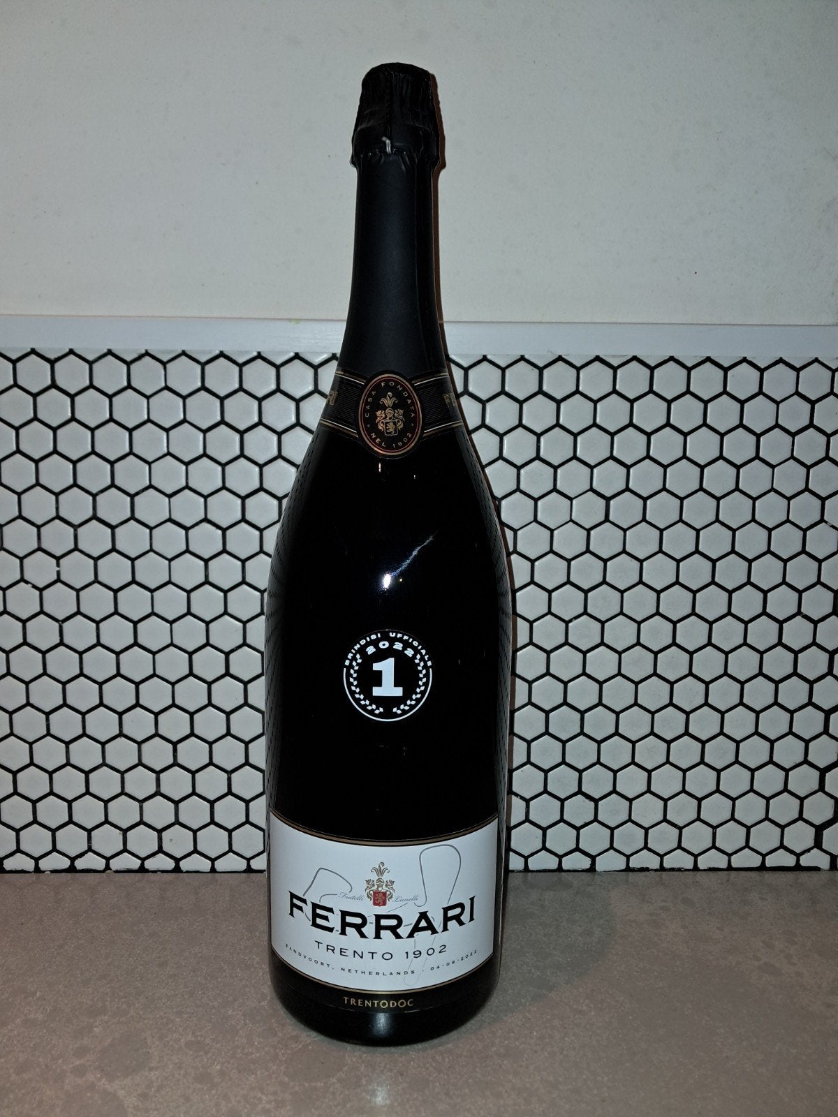 Ferrari Trento 1902 originele F1 podium fles Zandvoort 2022, Ophalen of Verzenden, Nieuw, Overige sporten