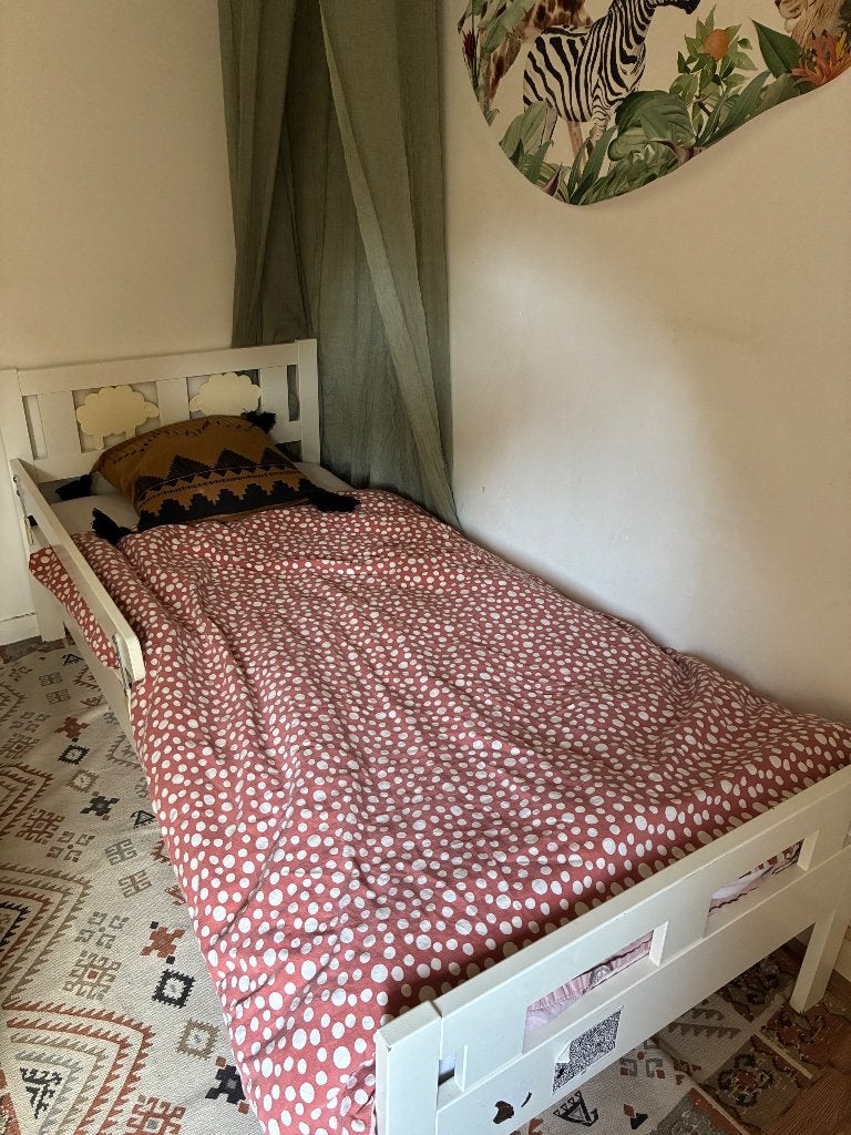 Peuterbed IKEA Kritter mét vele extra’s, Gebruikt, 70 tot 85 cm, 140 tot 160 cm, Ophalen