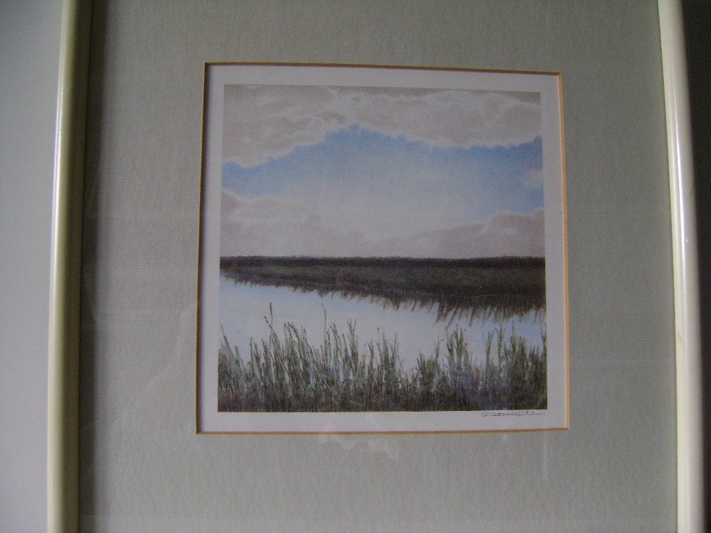 Mooie gesigneerde tekening in passe-partout 32x32cm, Antiek en Kunst, Ophalen of Verzenden, Tekening, Achter glas