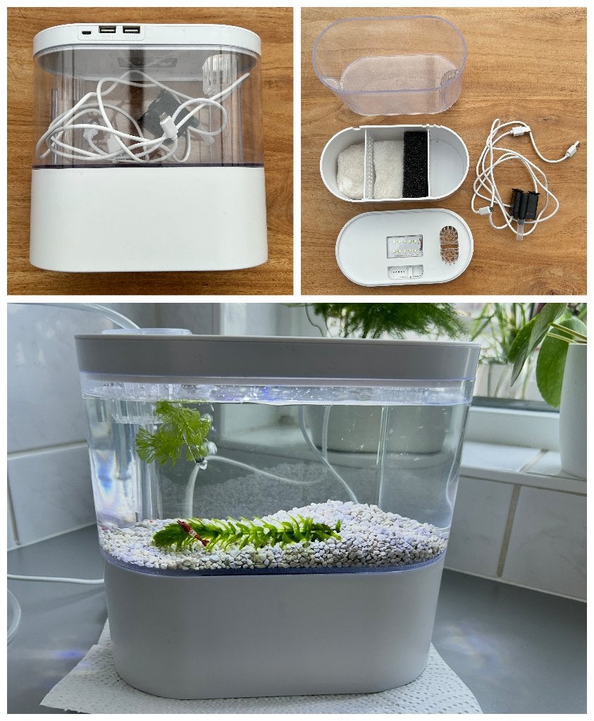Mini aquarium 4 liter / bureau aquarium, Ophalen of Verzenden, Zo goed als nieuw, Leeg aquarium