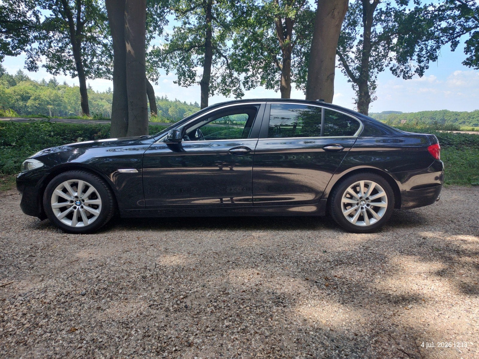 BMW 5-Serie 528I 180KW Sedan Aut8 2012 Zwart, Auto's, BMW, Automaat, Beige, 2000 kg, Zwart