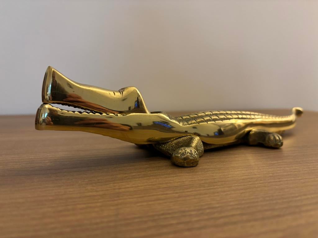 krokodil messing notenkraker zwaar vintage groot, Ophalen of Verzenden, Huis en Inrichting