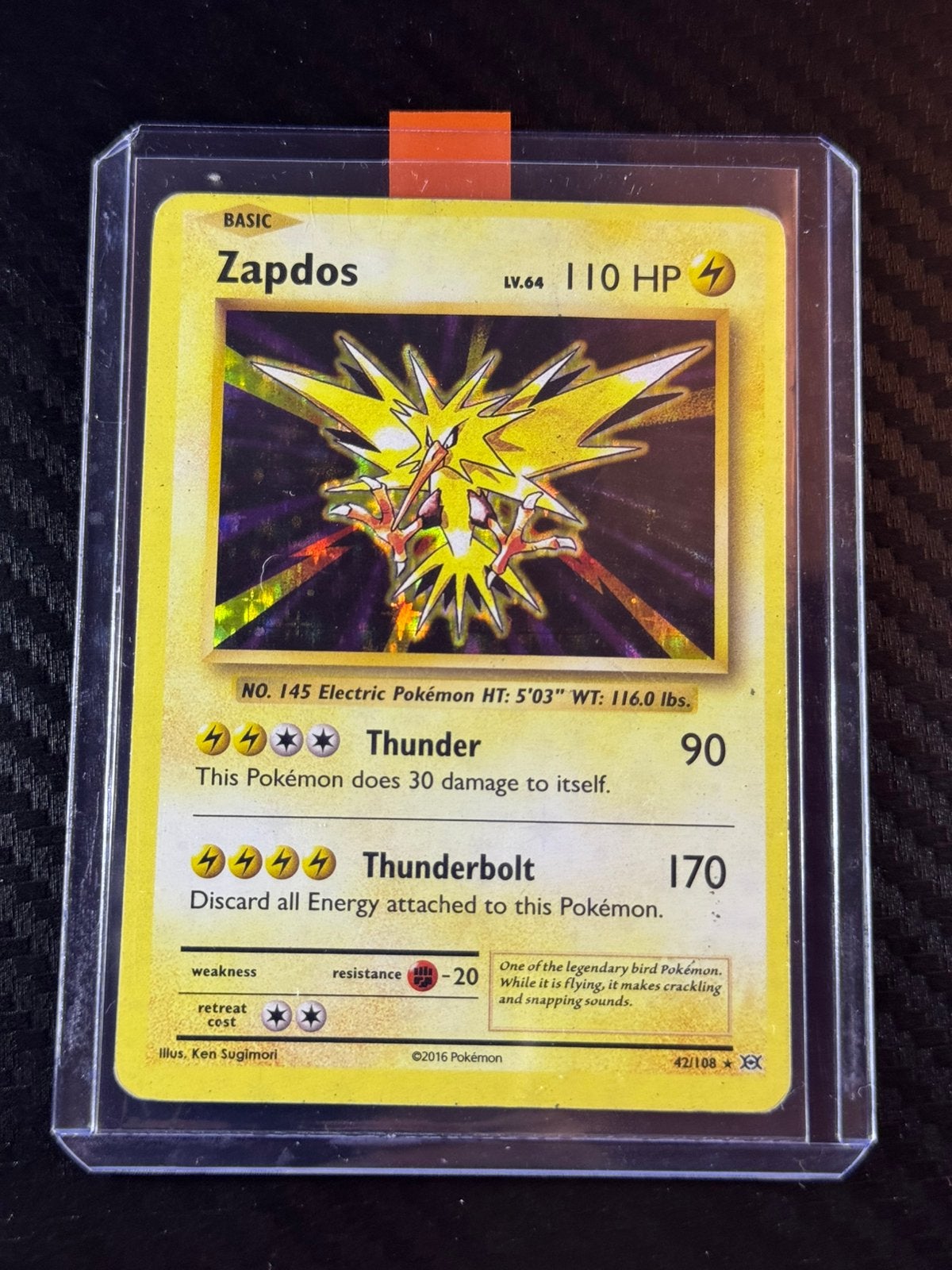 Zapdos | Holo | Rare | XY Evolutions | 2016 | #042/108, Ophalen of Verzenden, Gebruikt, Losse kaart