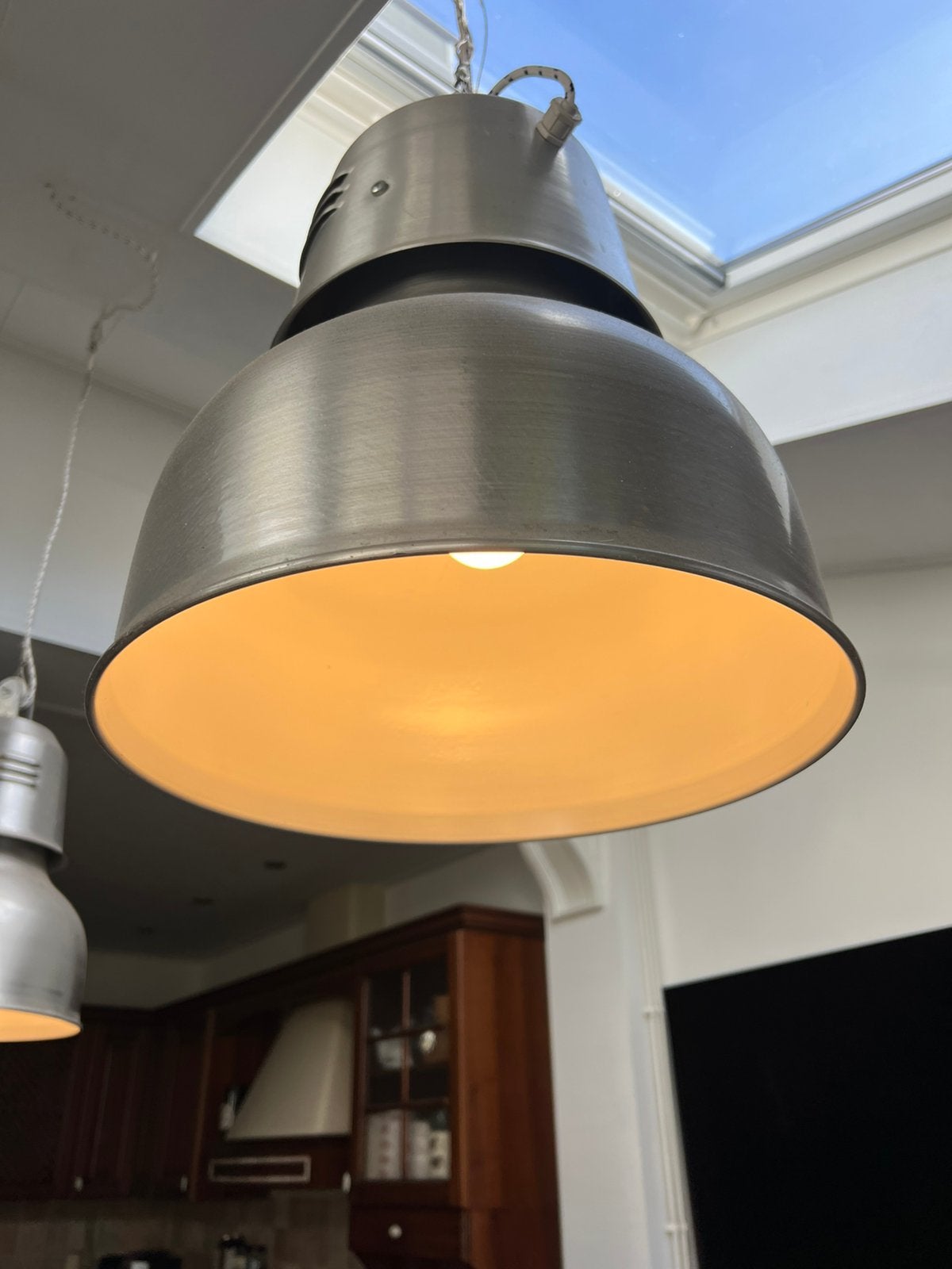 2x hanglampen, Ophalen, Industrie, E27 (groot), Zo goed als nieuw