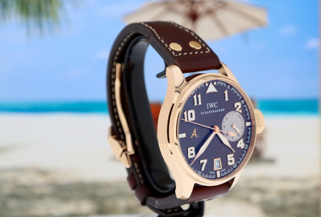 IWC Big Pilot St. Exupery L.E. Rose Gold in Briljante Staat, Overige merken, Leer, Polshorloge, Ophalen of Verzenden
