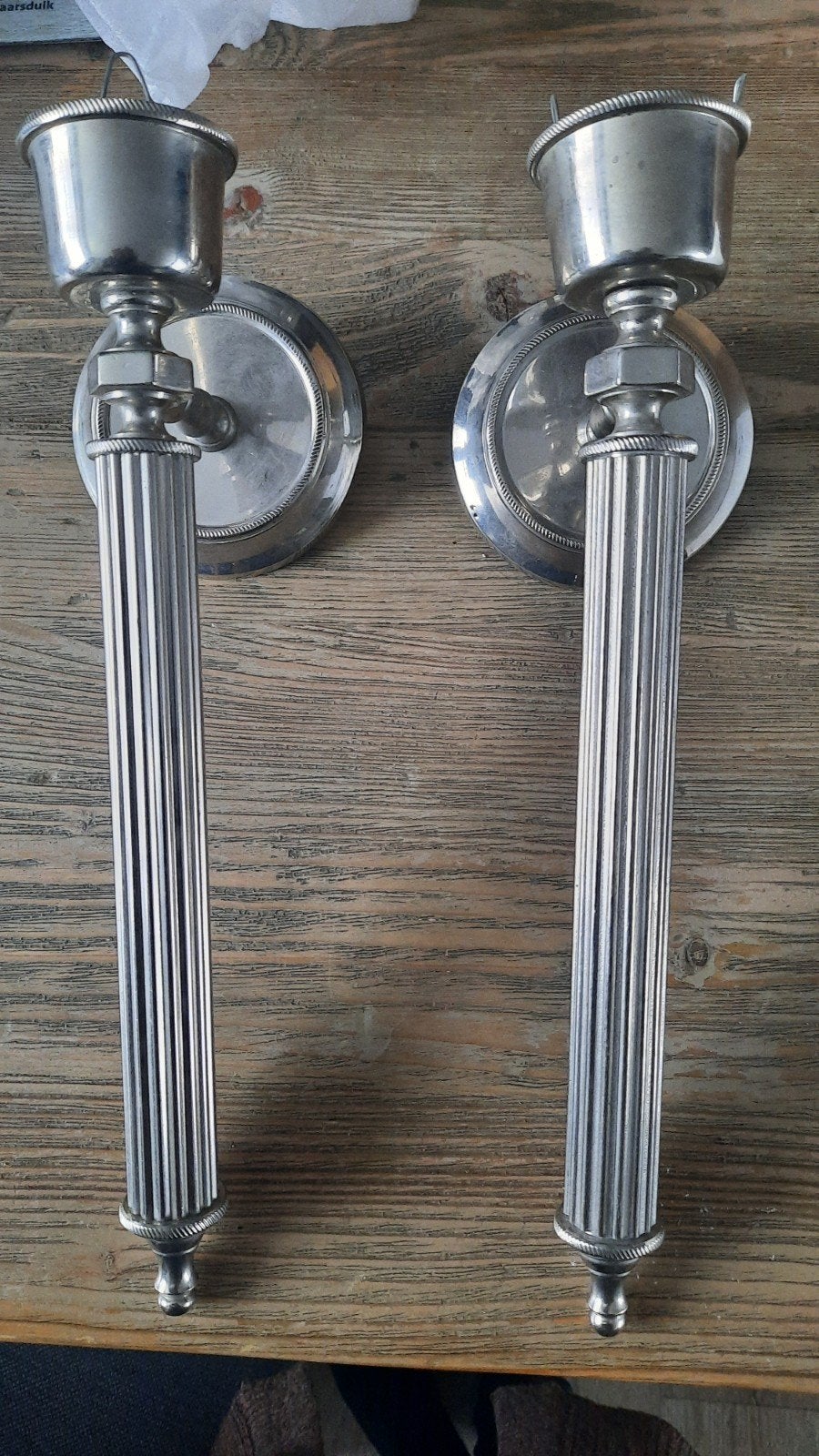Set van 2 zilveren wandkandelaars, Huis en Inrichting, Ophalen of Verzenden
