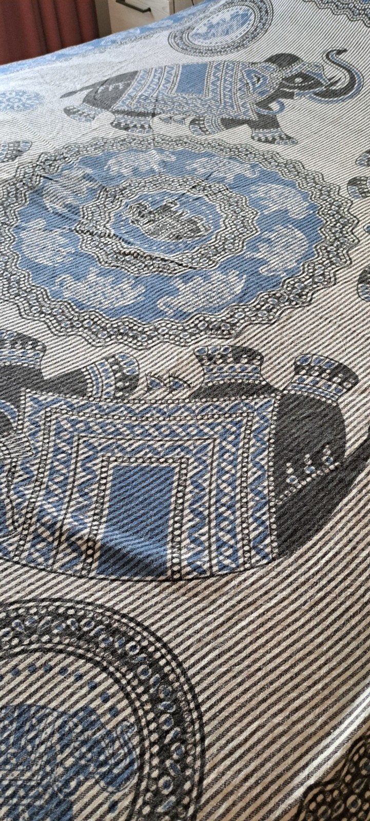 sprei, Ophalen, Gebruikt, Blauw, Vierkant