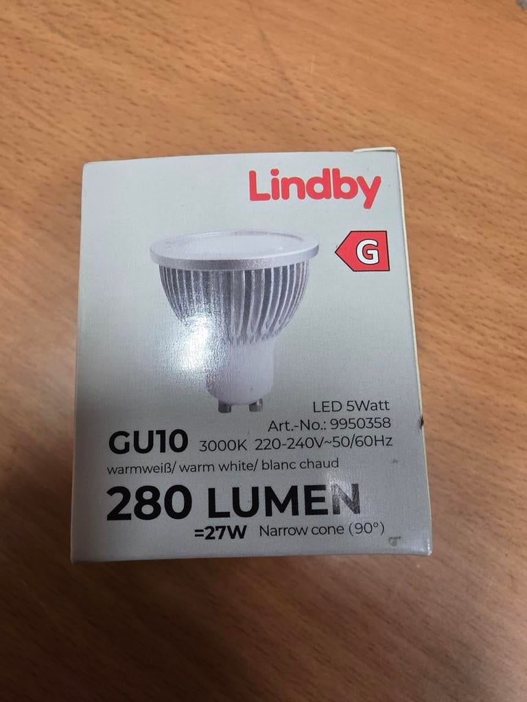 Lindby LED GU10 Gloeilamp 280 Lumen Warm Wit (27W eq.), Onbekend, Nieuw, Ophalen of Verzenden, Onbekend