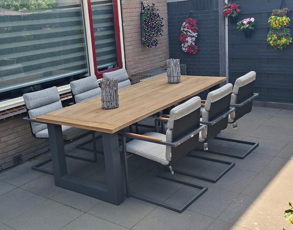 Prachtige NIEUWE tuinset/diningset/eetkamerset twv €3573,-, Ophalen, 6 zitplaatsen, Nieuw, Tuinset