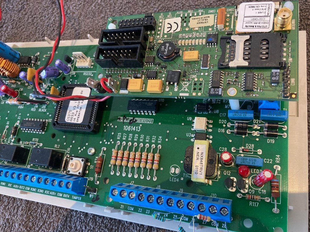 Alarmsysteem Alarm moederbord/printplaat CS375 incl CS7002N, Ophalen, Gebruikt