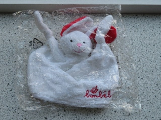 Knuffeldoek konijn of konijntje merk Bonbébé, Ophalen of Verzenden, Met label, Wit, Konijn