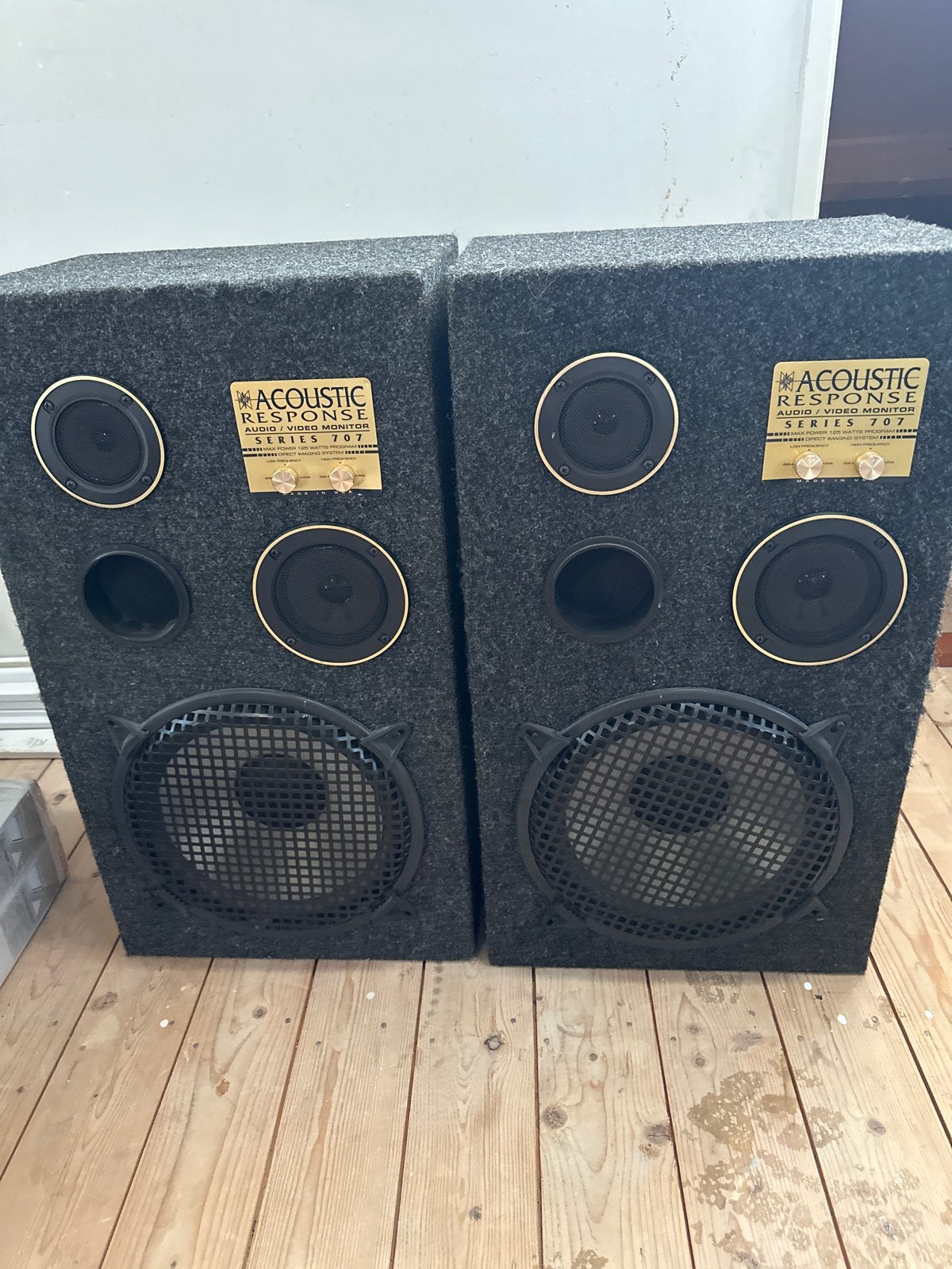 Acoustic Response Series 707 Audio/Video Monitor Speakers, Audio, Tv en Foto, Stereo speakers, Gebruikt, 60 tot 120 watt, Geschikt voor surround/home cinema