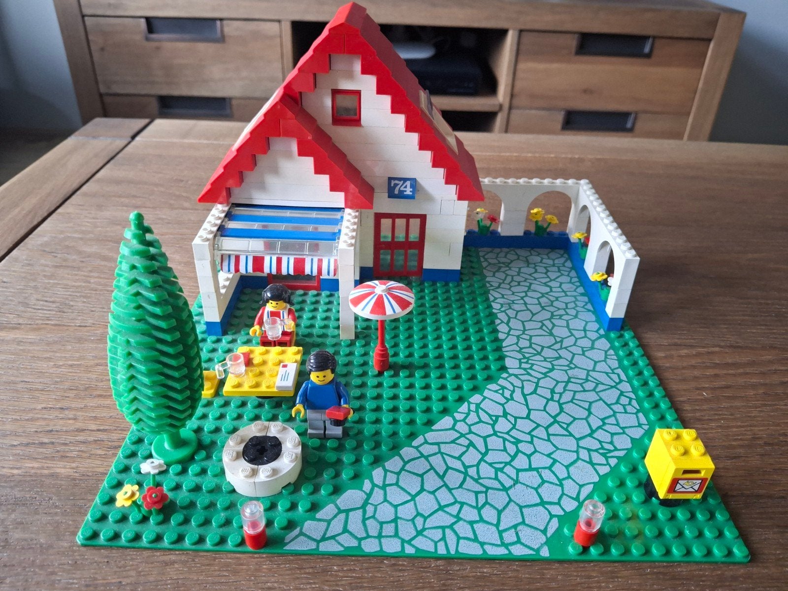 Lego Legoland 6374: Huis met tuin en auto, Gebruikt, Lego, Ophalen of Verzenden, Complete set
