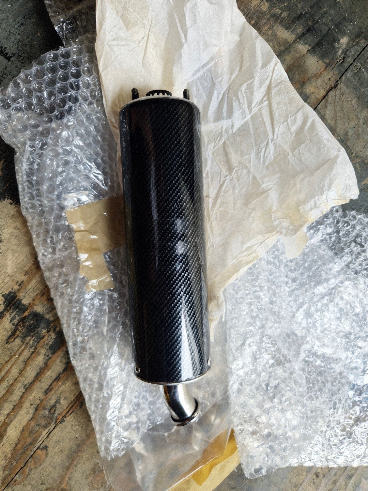 Demper PM tuning carbon (gewrapped) Piaggio Gilera 172cc, Ophalen of Verzenden, Zo goed als nieuw, Uitlaat, Piaggio