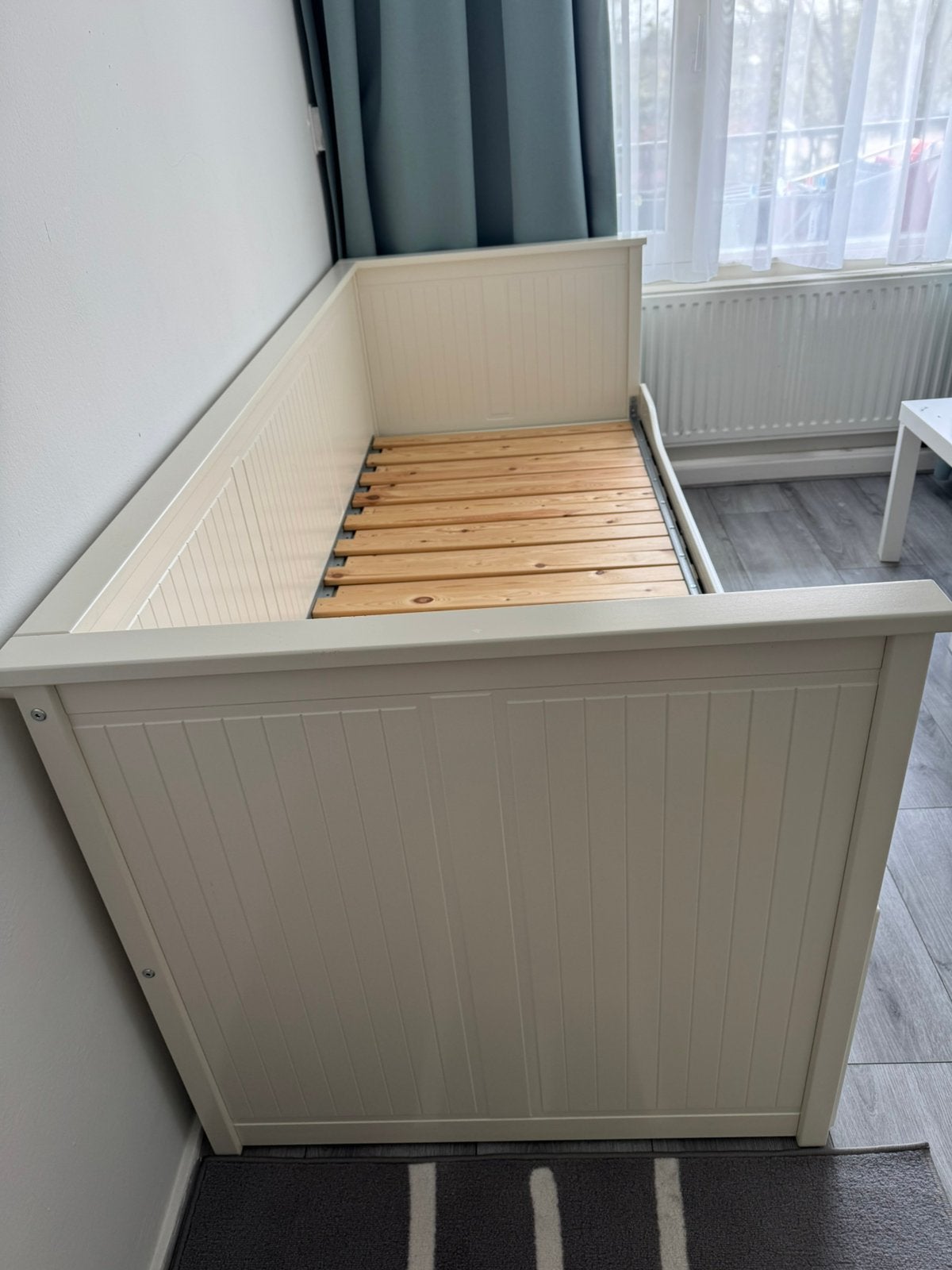 IKEA HEMNES Bedbank met 3 lades, wit, 80x200 cm, Huis en Inrichting, Slaapkamer | Bedden, Ophalen, Gebruikt, Eenpersoons, Wit