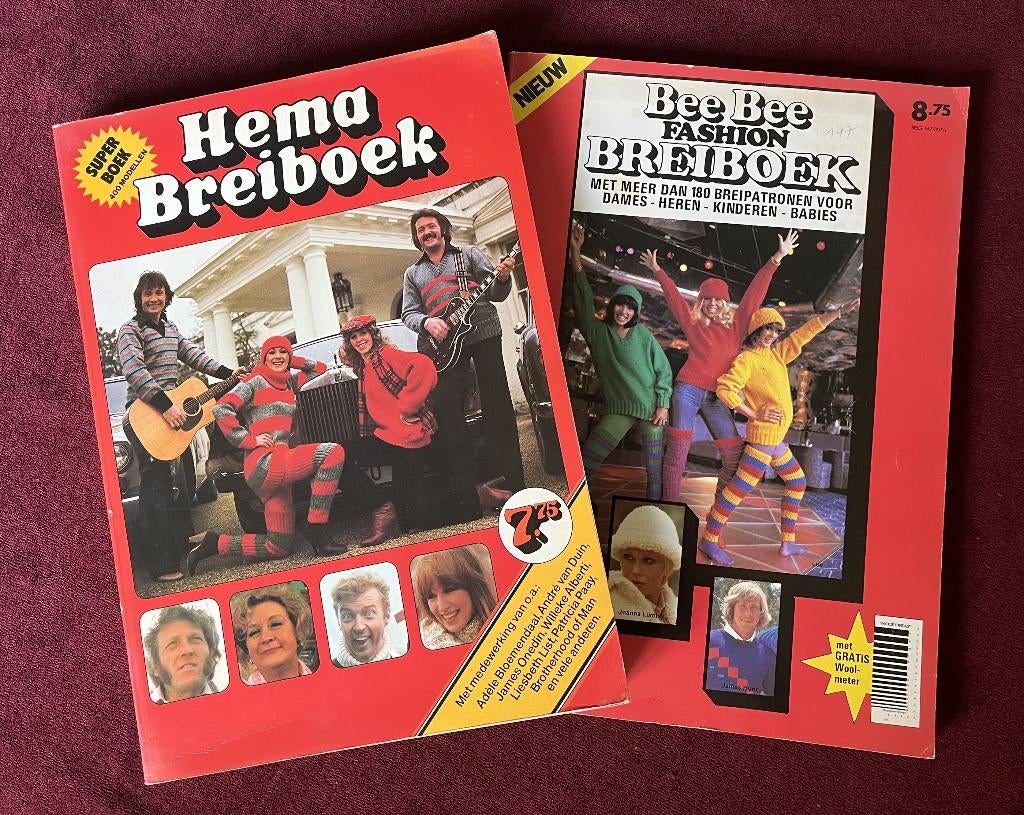 2 vintage breiboeken (HEMA & Bee Bee) – Jaren '70/'80, Ophalen of Verzenden, Gebruikt, Breien, Patroon of Boek