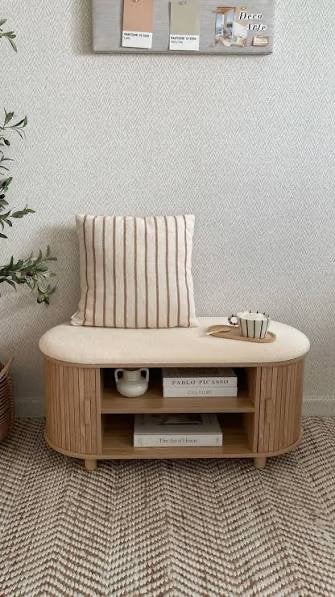 Mooie hall bench poef fauteuil in goede staat, Ophalen, Zo goed als nieuw, Hout