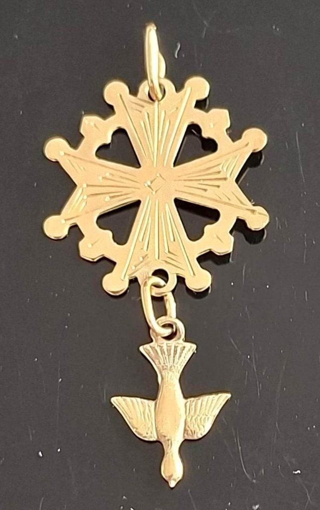 Prachtig 14-Karaats Geelgoud Hugonotenkruis Hanger, Sieraden, Tassen en Uiterlijk, Ophalen of Verzenden, Goud, Hanger