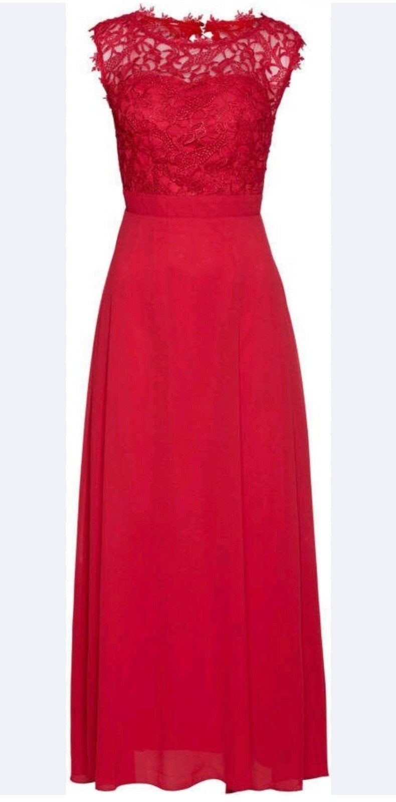 Bonprix Premium lange feestjurk rood kant 44 (1x gedragen), Kleding | Dames, Ophalen, Galajurk, Bonprix, Maat 42/44 (L)