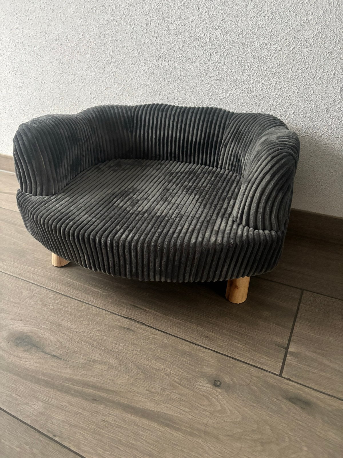 Teddy rib huisdierenfauteuil antraciet, Ophalen, Zo goed als nieuw