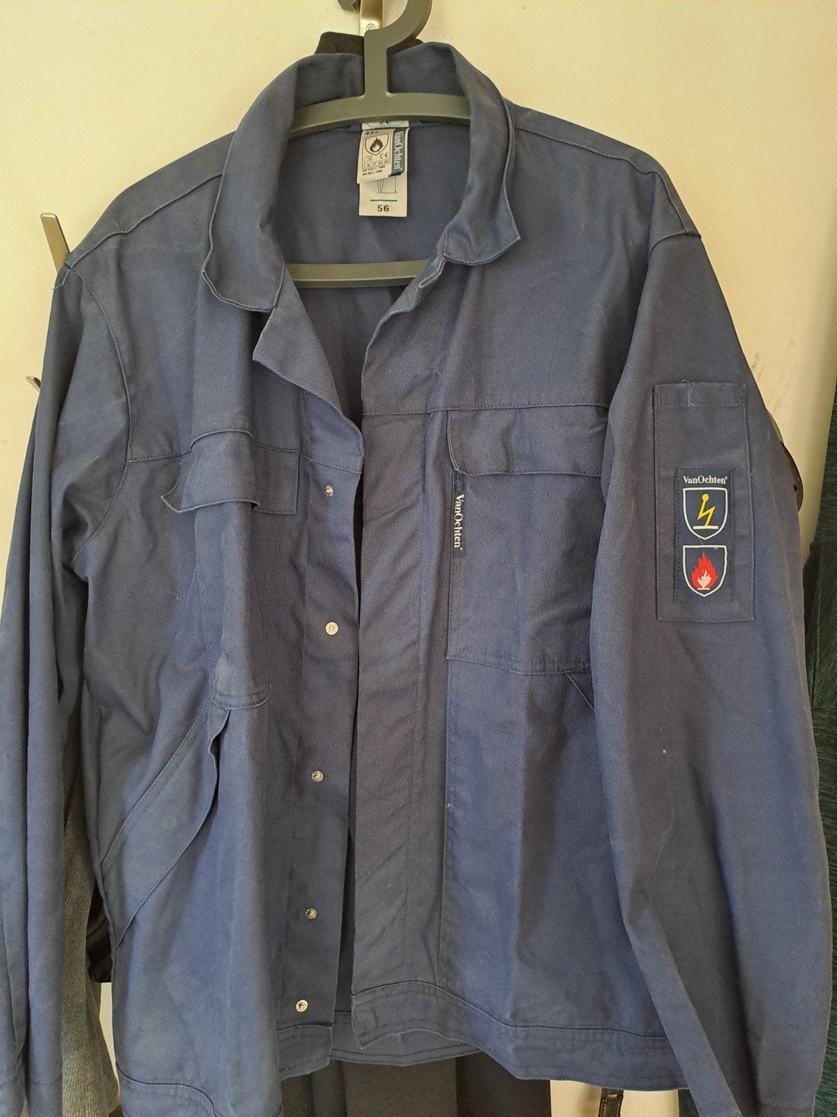 Brandwerende werkjas, Kleding | Heren, Ophalen of Verzenden, Zo goed als nieuw, Maat 56/58 (XL), Blauw