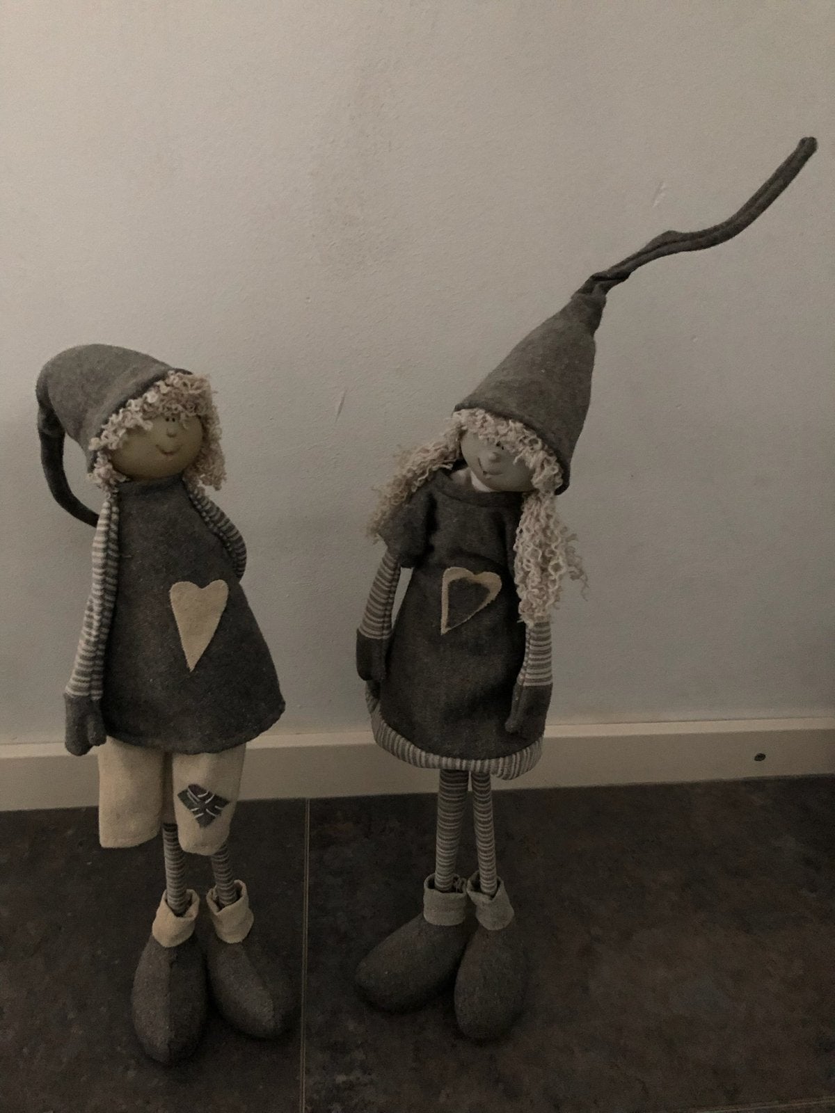 2 stevig staande poppen als decoratie, Verzamelen, Poppen, Ophalen of Verzenden, Zo goed als nieuw, Pop