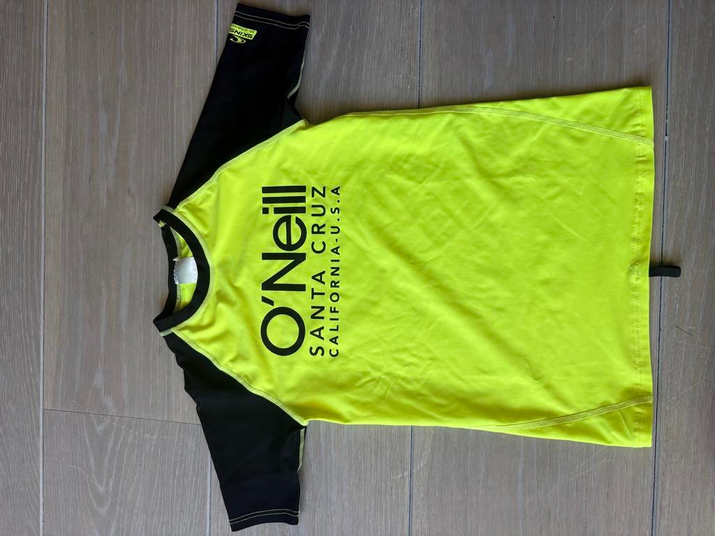 O'Neill Rashguard  UV surf shirt Neon Geel/Zwart - Maat 8, Ophalen of Verzenden, Zo goed als nieuw, Overige typen