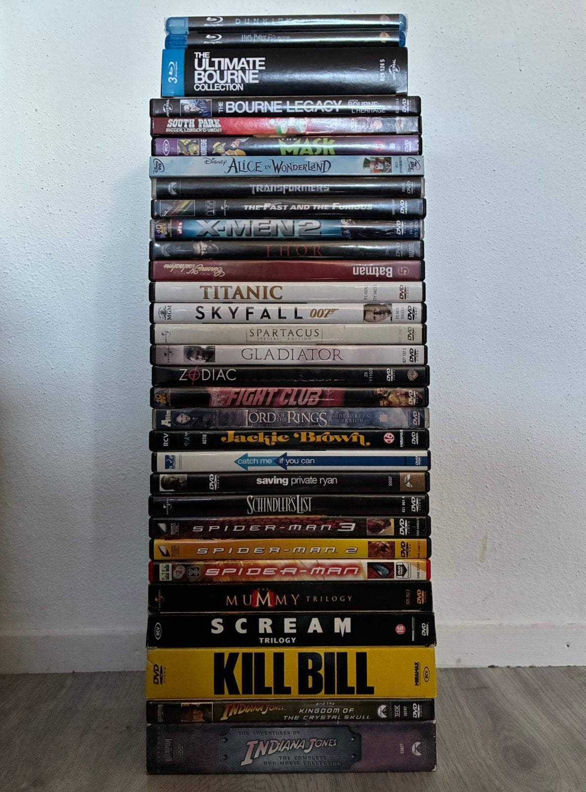 Blu-Ray/DVD-BUNDEL Dunkirk Scream Indiana Jones Bourne X-Men, Cd's en Dvd's, Ophalen of Verzenden, Zo goed als nieuw, Actie