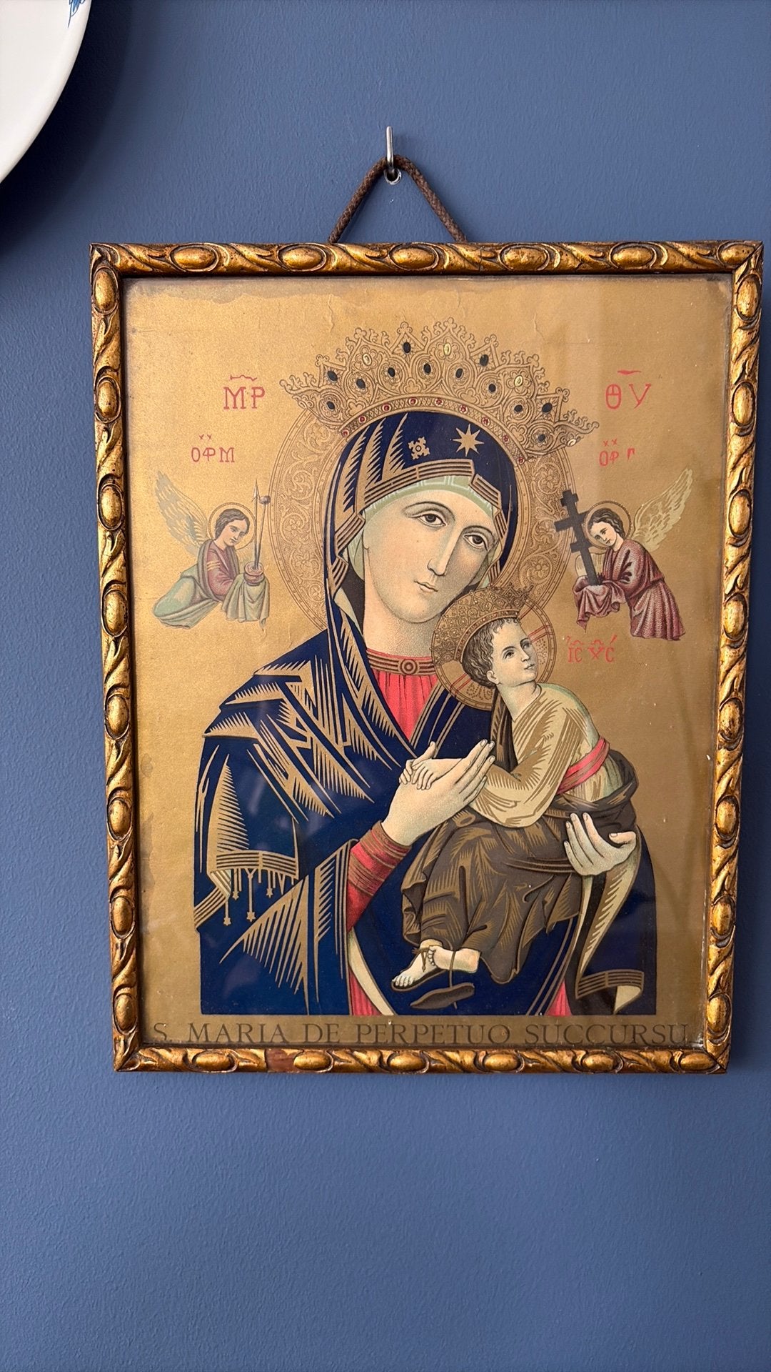 Byzantijns icoon op hout O.L.V. van Altijddurende Bijstand, Antiek en Kunst, Ophalen of Verzenden