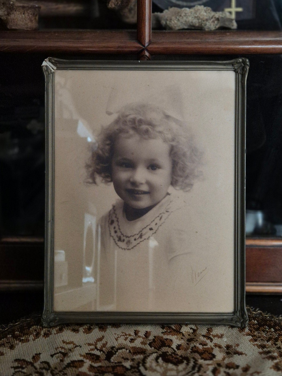 Vintage lijst met portretfoto, Ophalen of Verzenden, Gebruikt, Foto