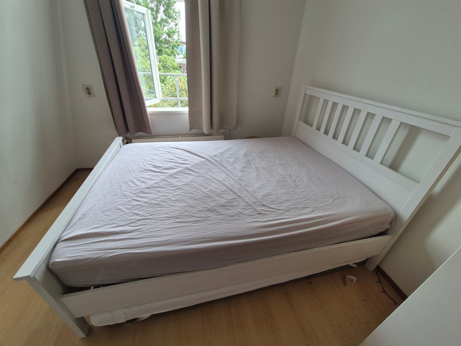 Emma Hybrid Matras 140x200cm met Hemnes bed, Ophalen, Wit, Tweepersoons, 140 cm