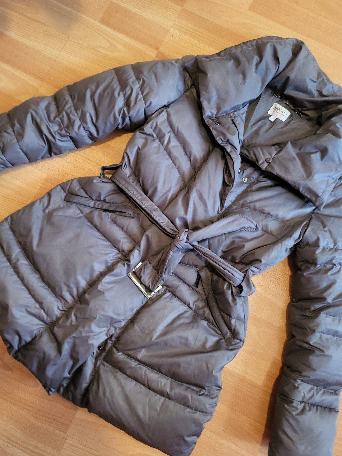 Armani Collezioni donsjas met ceintuur, Ophalen of Verzenden, Grijs, Gedragen, Maat 38/40 (M)